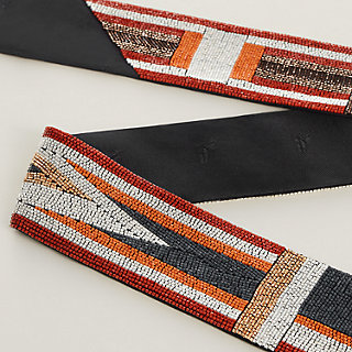 Tresses H embroidered Twilly | Hermès Mainland China